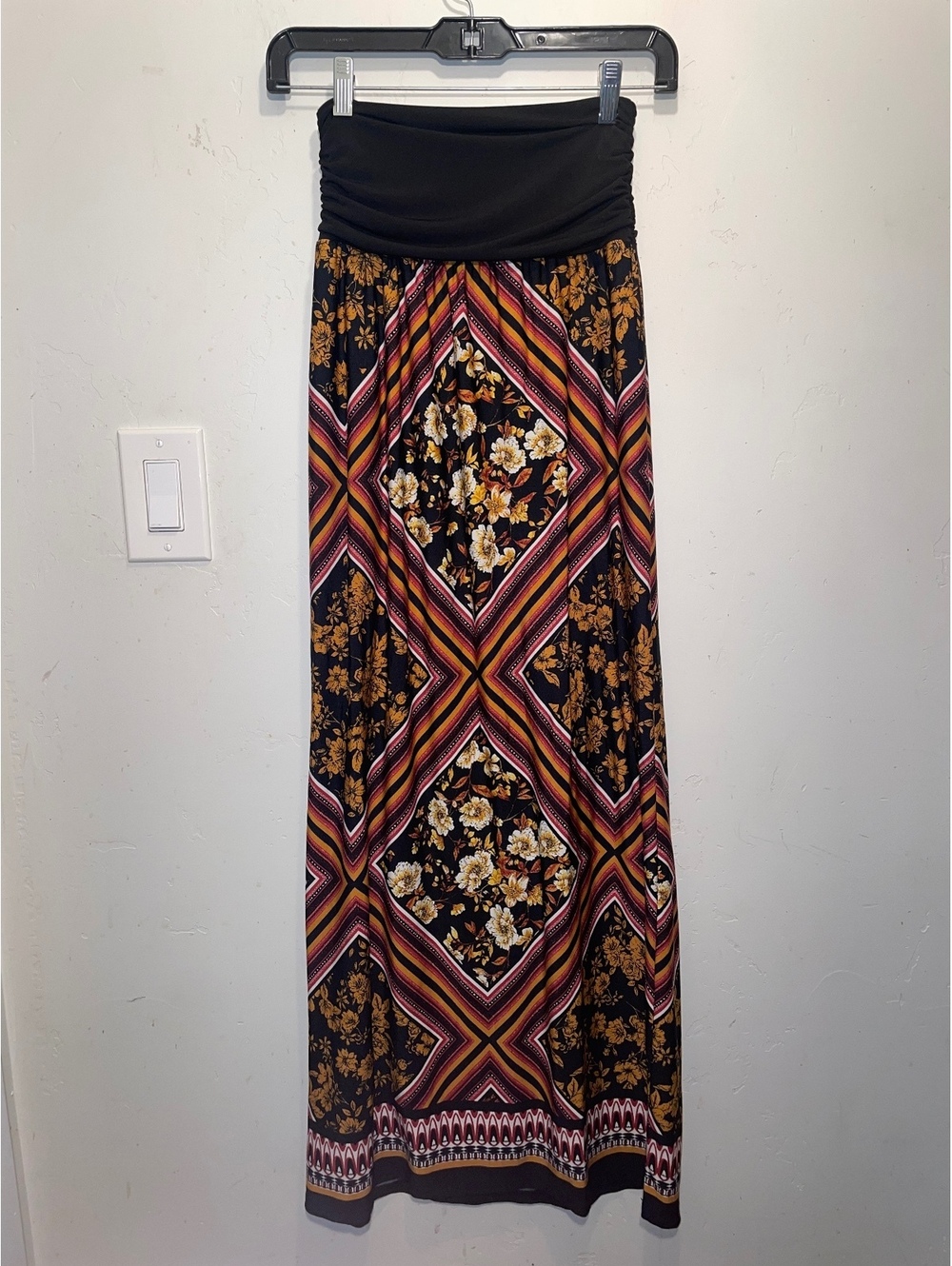 APT. 9 Women's Maxi Skirt with Floral and Geometric Pattern-Bohemian, Whimsigoth